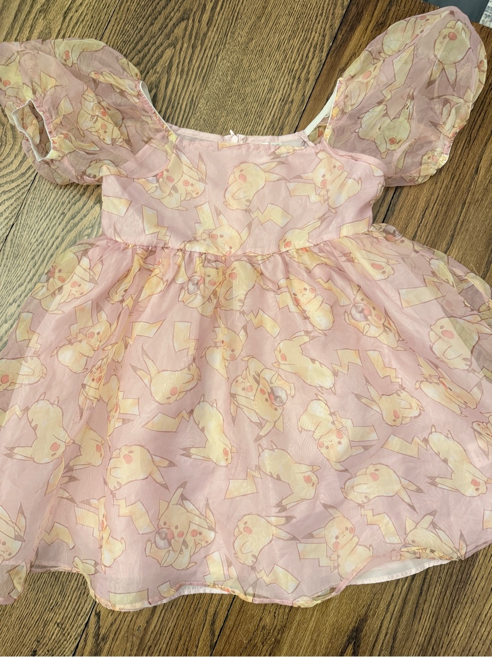 Girls Pokemon Pikachu Organza Dress Sz 14 UU